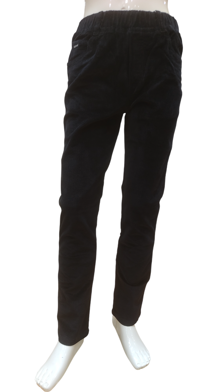 Boys Black Corduroy Round Elastic Fancy Trouser