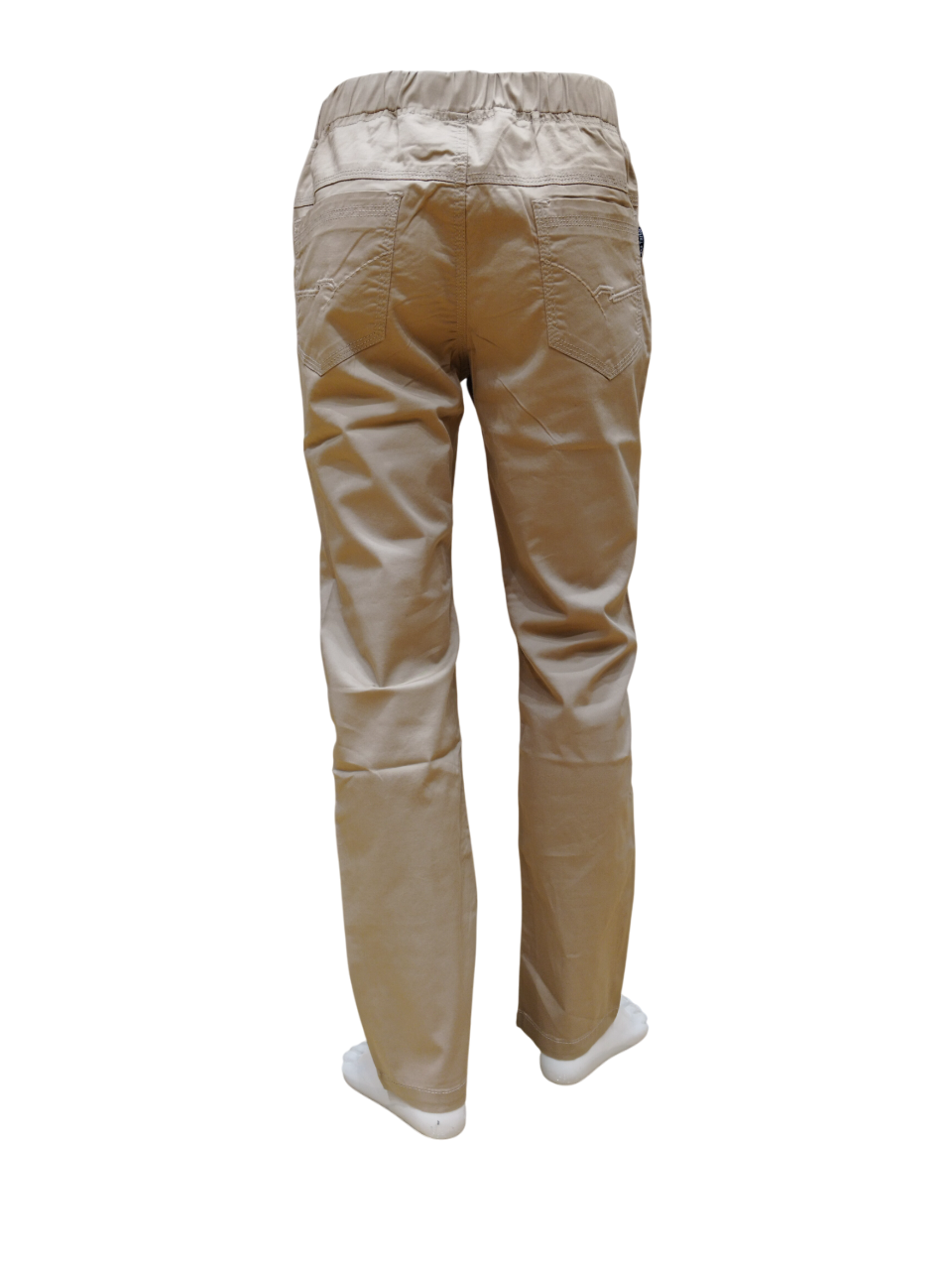 Boys Light Brown Round Elastic Cotton Pant