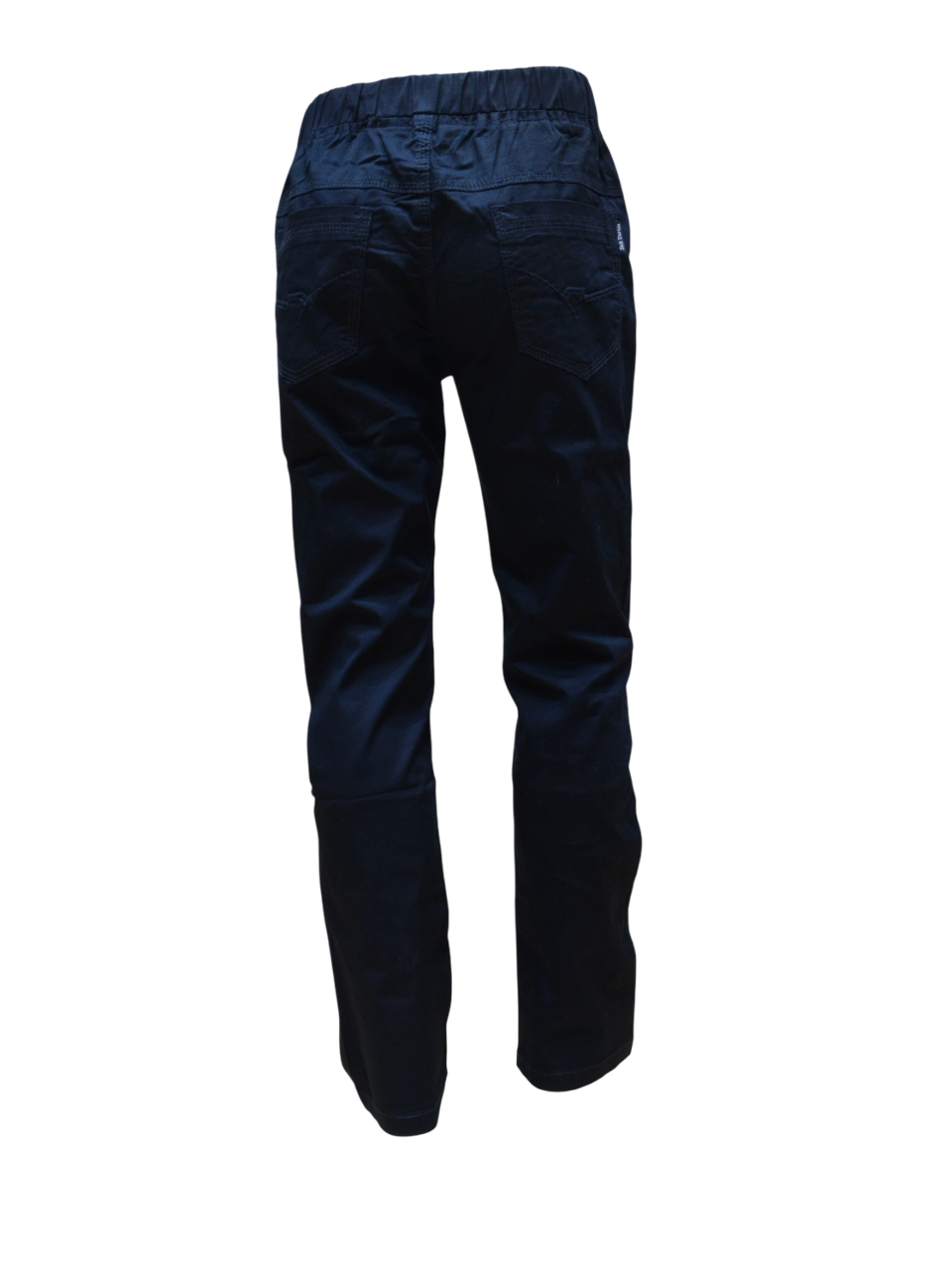 Boys Navy Blue Round Elastic Cotton Pant