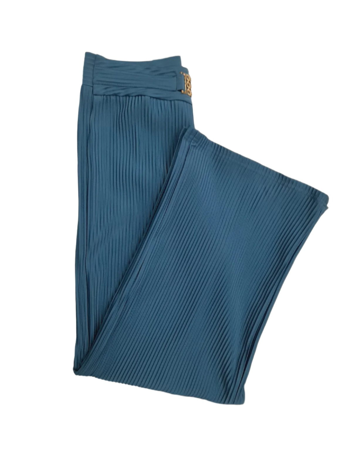 Women Aqua Blue Stylish Straight Pant