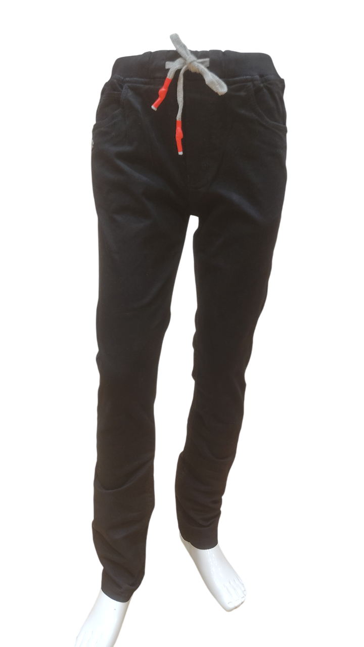 Boys Black Elastic Waist Full Pant