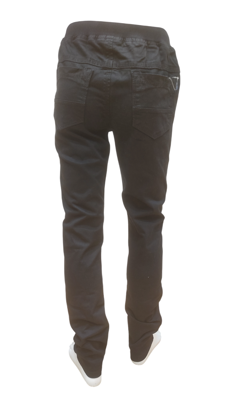 Boys Black Elastic Waist Full Pant