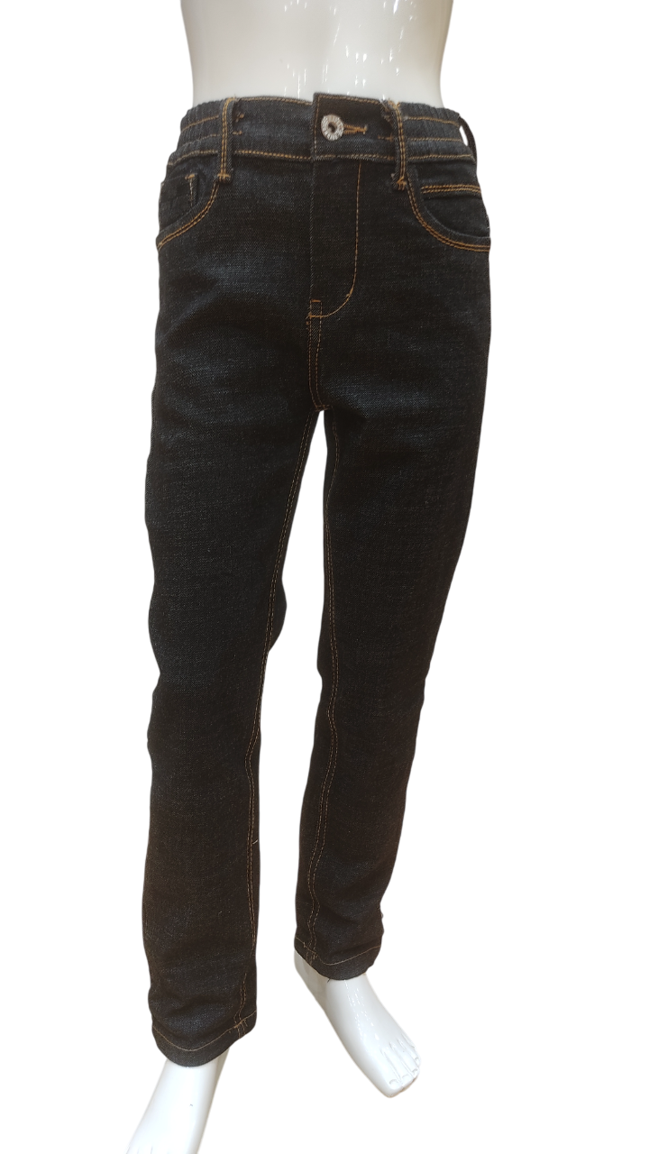 Boys Black Elastic Waist Fancy jeans