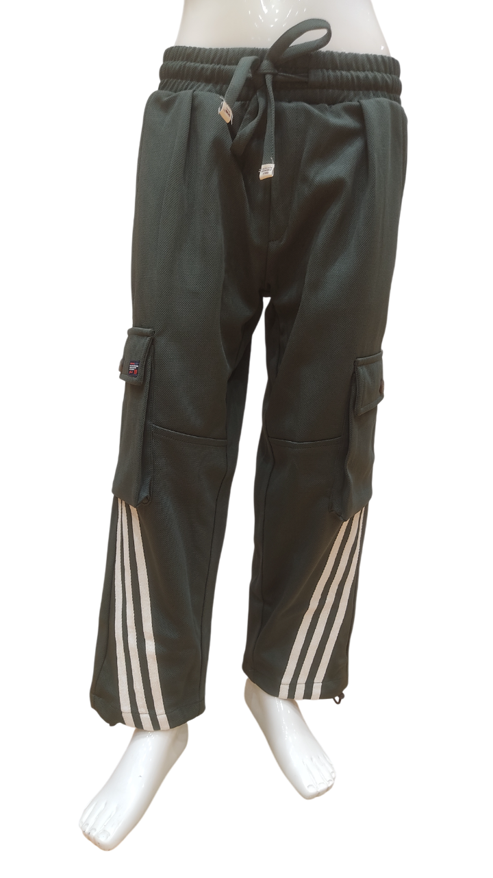 Boys Green Fancy Cargo Smart Pant