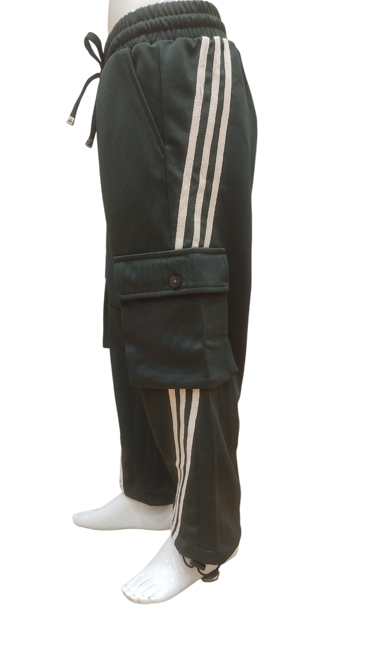Boys Green Fancy Cargo Smart Pant