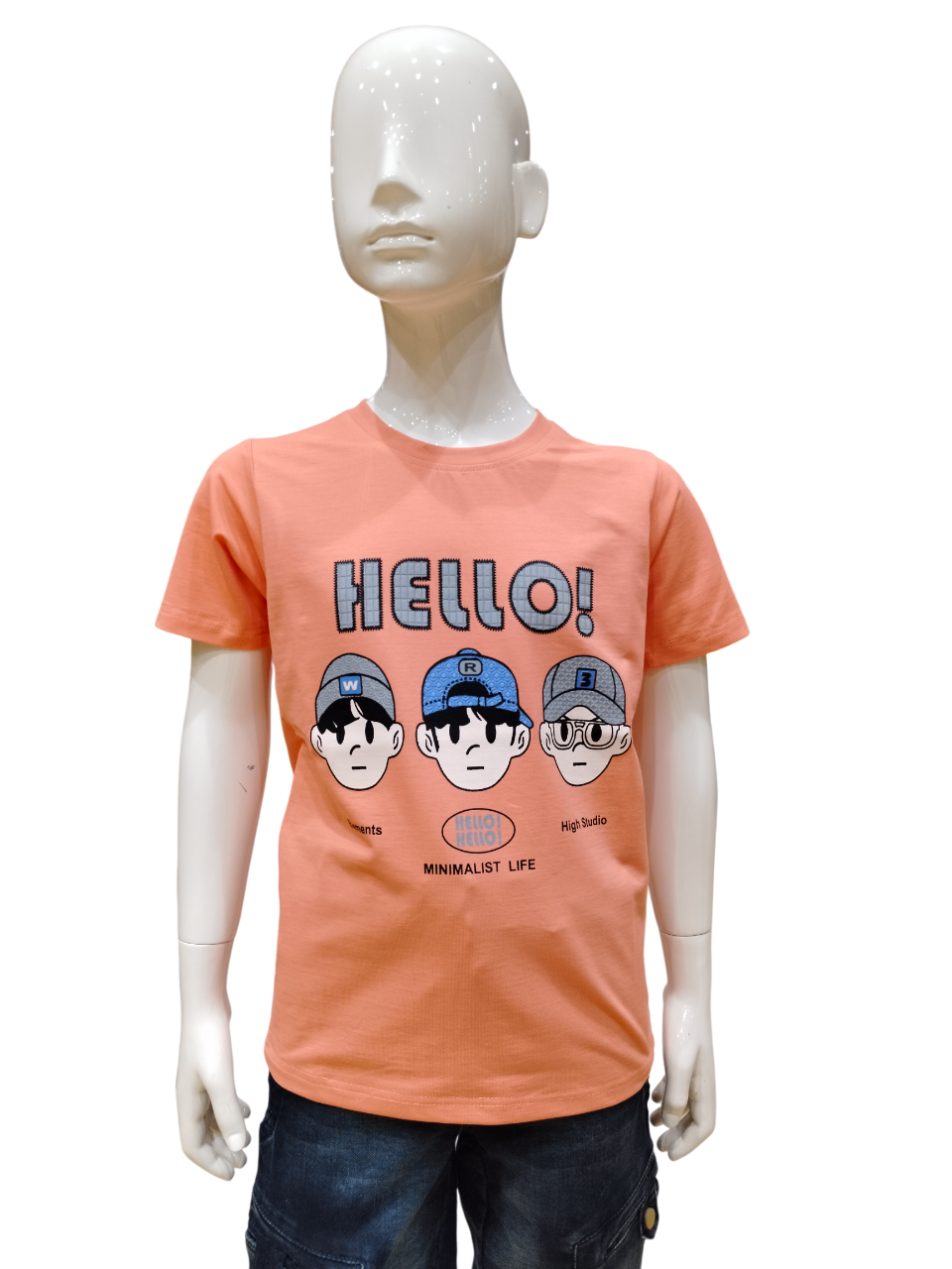 Boys Onion Round Neck Half Sleeve Printed Fancy T-Shirt