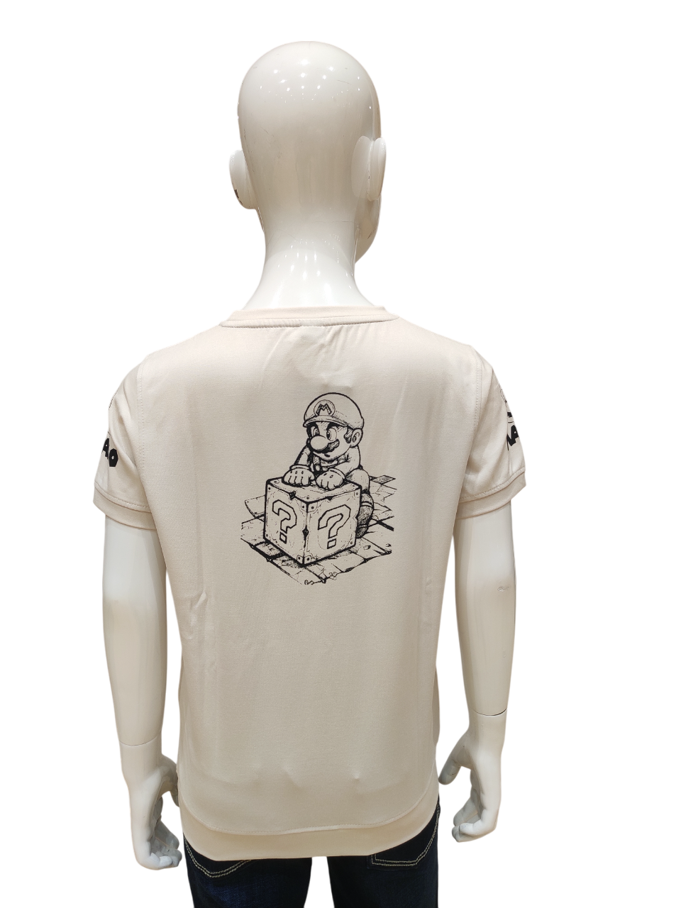 Boys Fawn Round Neck Half Sleeve Fancy Printed T-Shirt