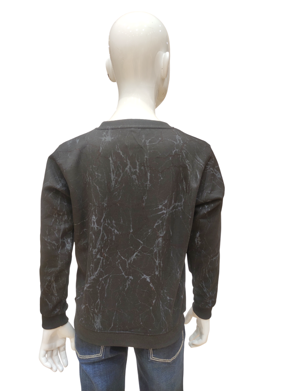 Boys Black Round Neck Full Sleeve Fancy Printed T-Shirt