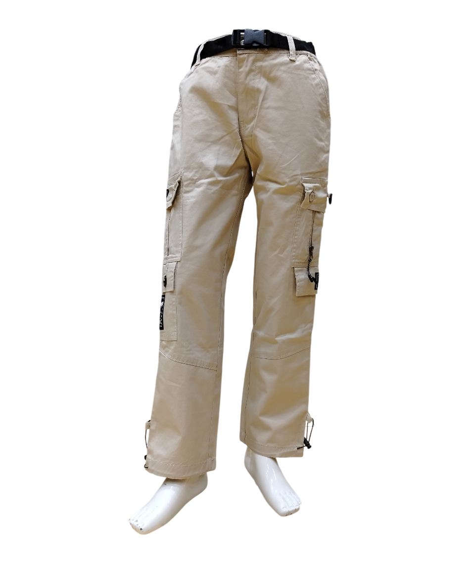 Boys Fawn Fancy Elastic Waist Cargo Pant