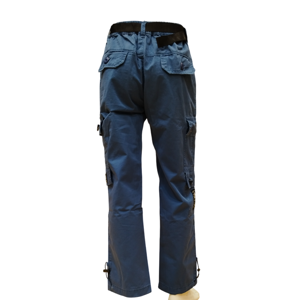 Boys Blue Fancy Elastic Waist Cargo Pant