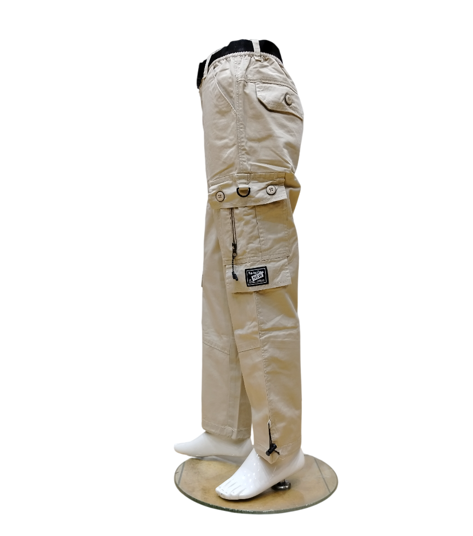 Boys Fawn Fancy Elastic Waist Cargo Pant