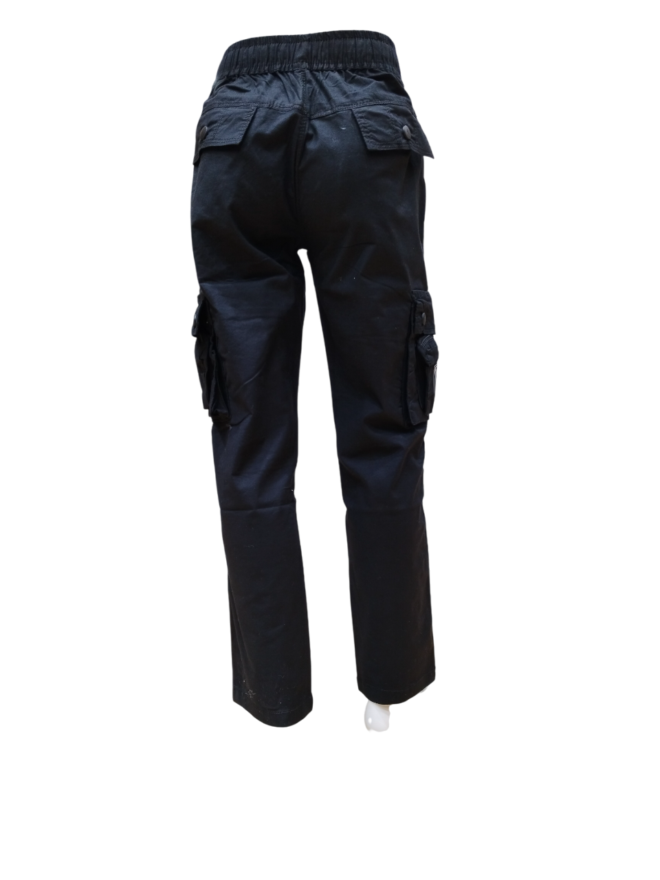 Boys Black Round Elastic Fancy Cotton Cargo