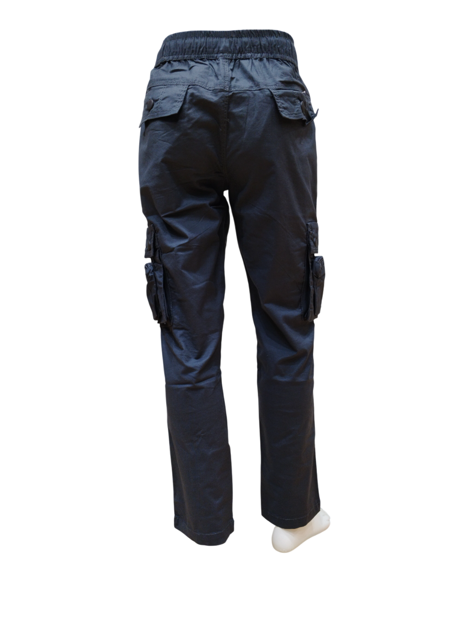 Boys Dark Grey Round Elastic Fancy Cotton Cargo