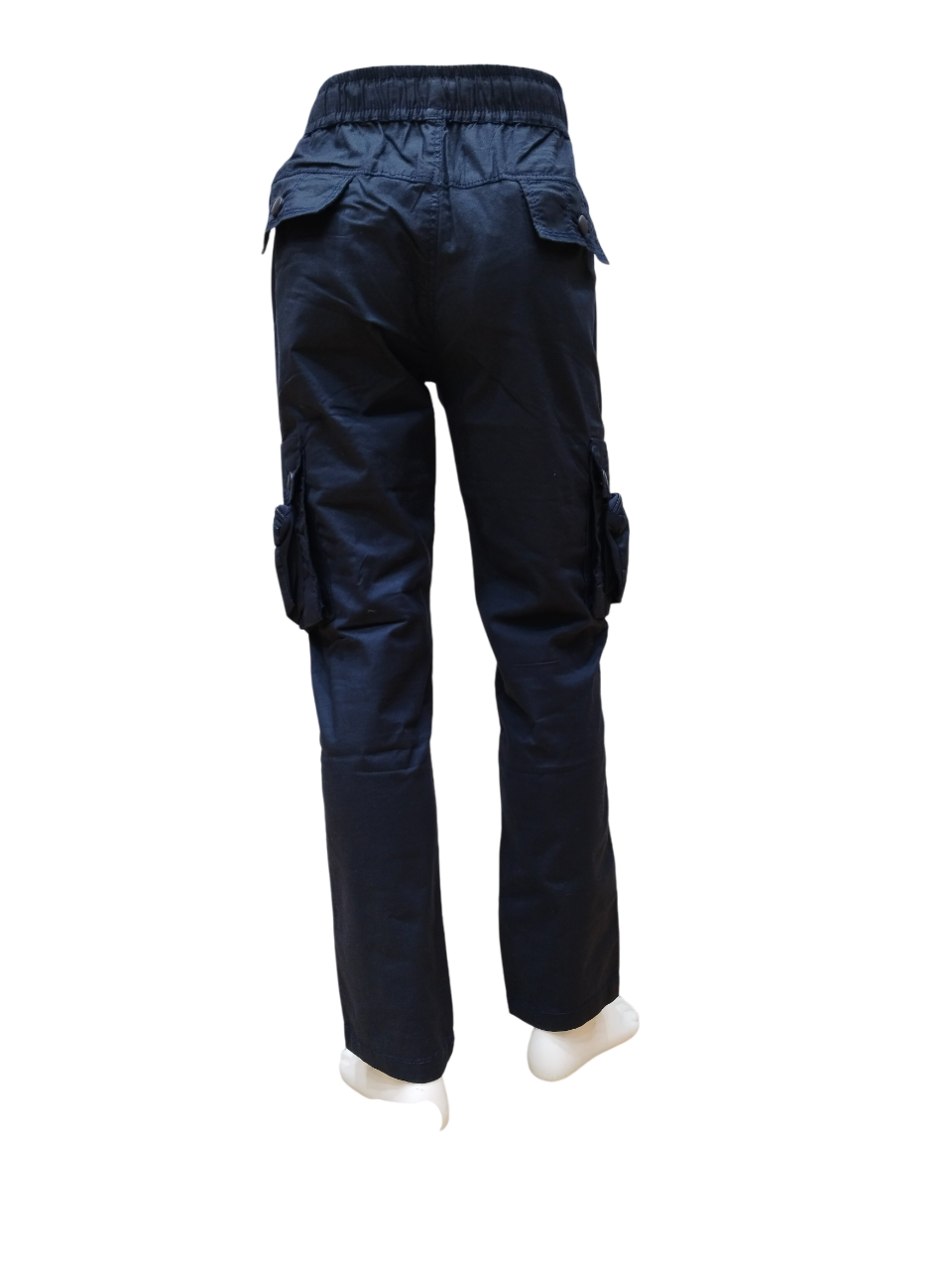 Boys Navy Blue Round Elastic Fancy Cotton Cargo