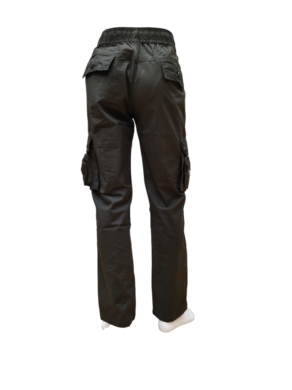 Boys Olive Round Elastic Fancy Cotton Cargo
