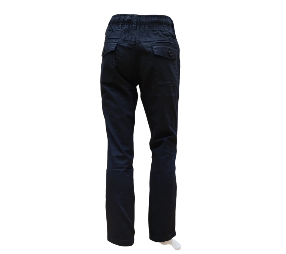 Boys Black Elastic Waist Fancy Full Pant