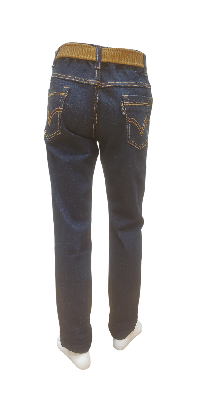 Boys Indigo Elastic Waist Fancy Denim Jeans