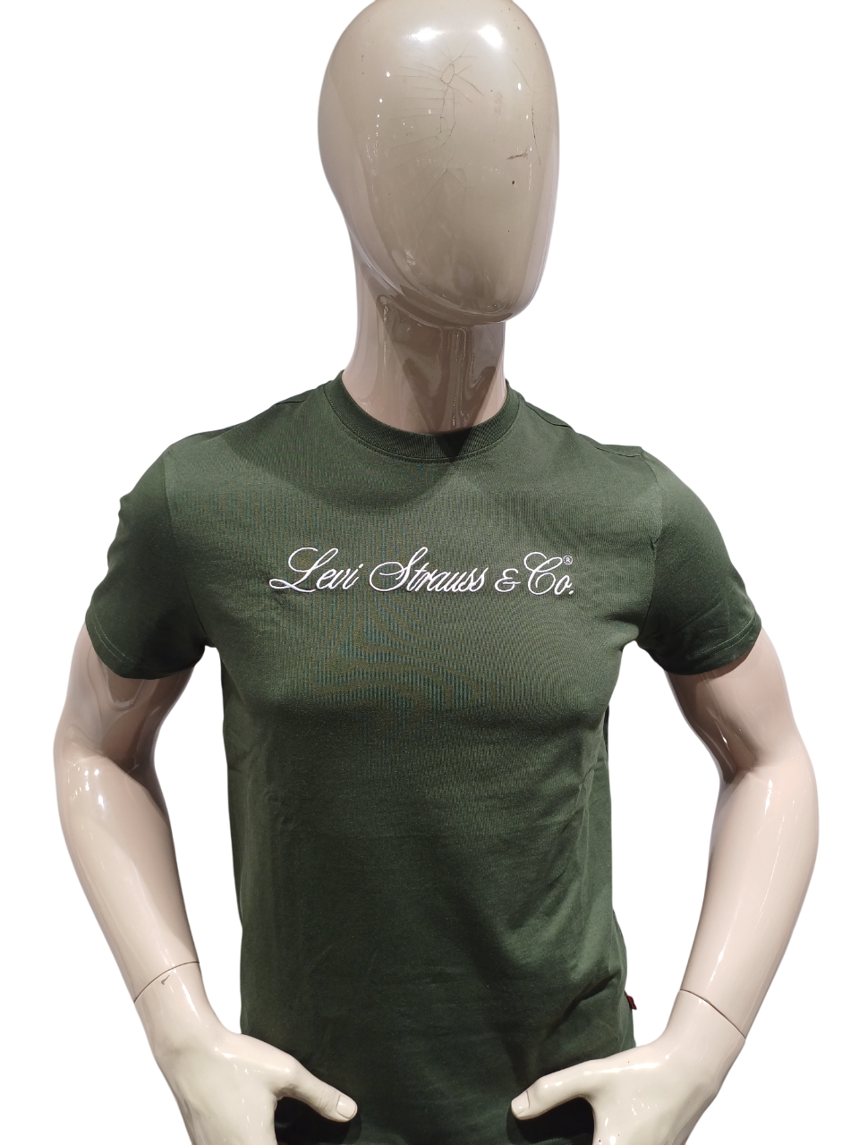 Mens Green Round Neck Half Sleeve Fancy T-Shirt
