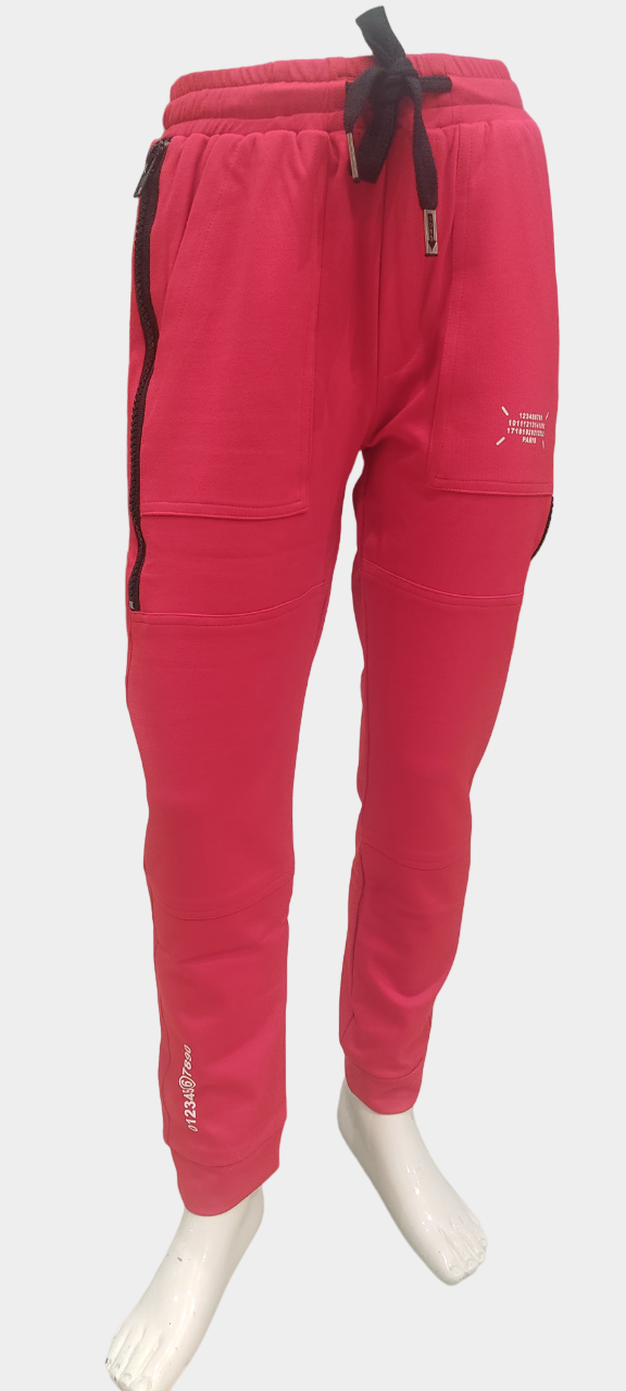 Boys Red Joggers Style Casual Track Pant