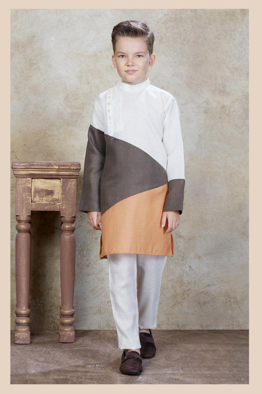 Boys Brown Stylish Kurta Suit