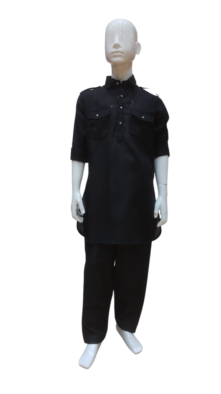 Boys Black Stylish Pathani Suit