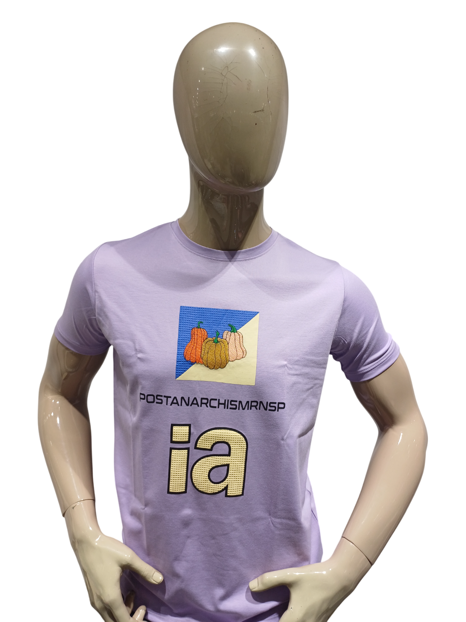 Mens Purple Round Neck Half Sleeve Fancy T-Shirt