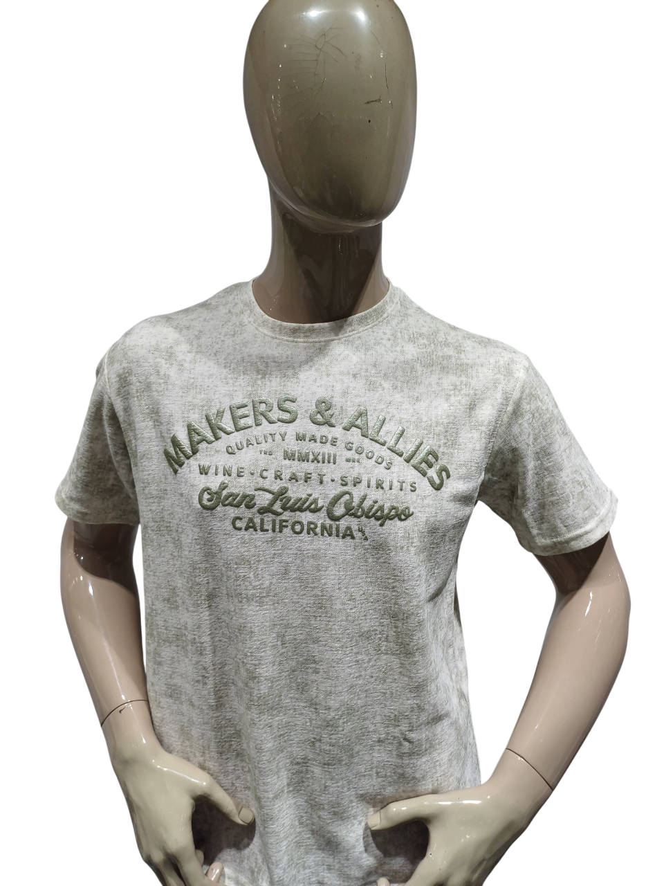 Mens Green Round Neck Half Sleeve Fancy T-Shirt