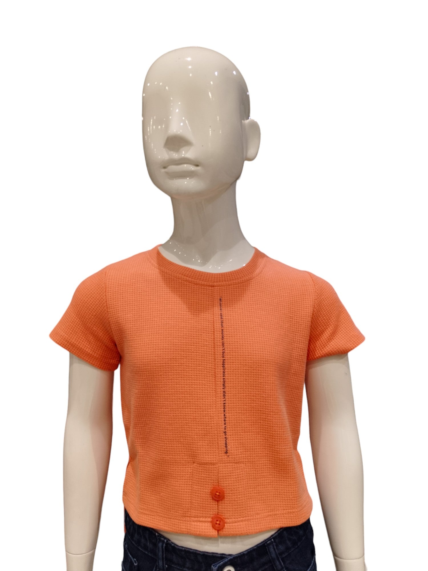 Girls Orange Fancy Short Top