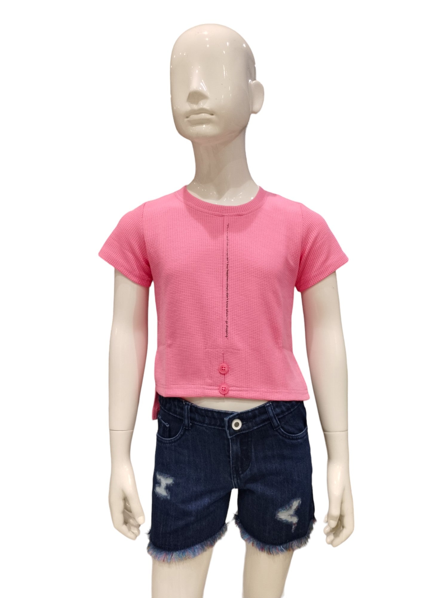 Girls Pink Fancy Short Top