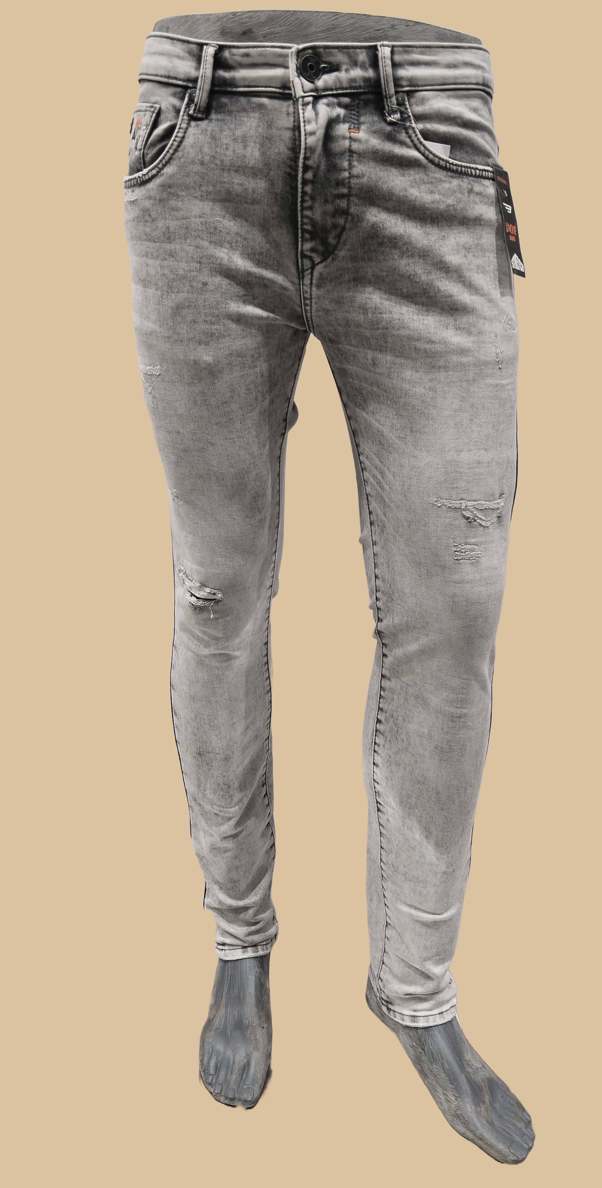 Mens Stone Grey Regular Jeans