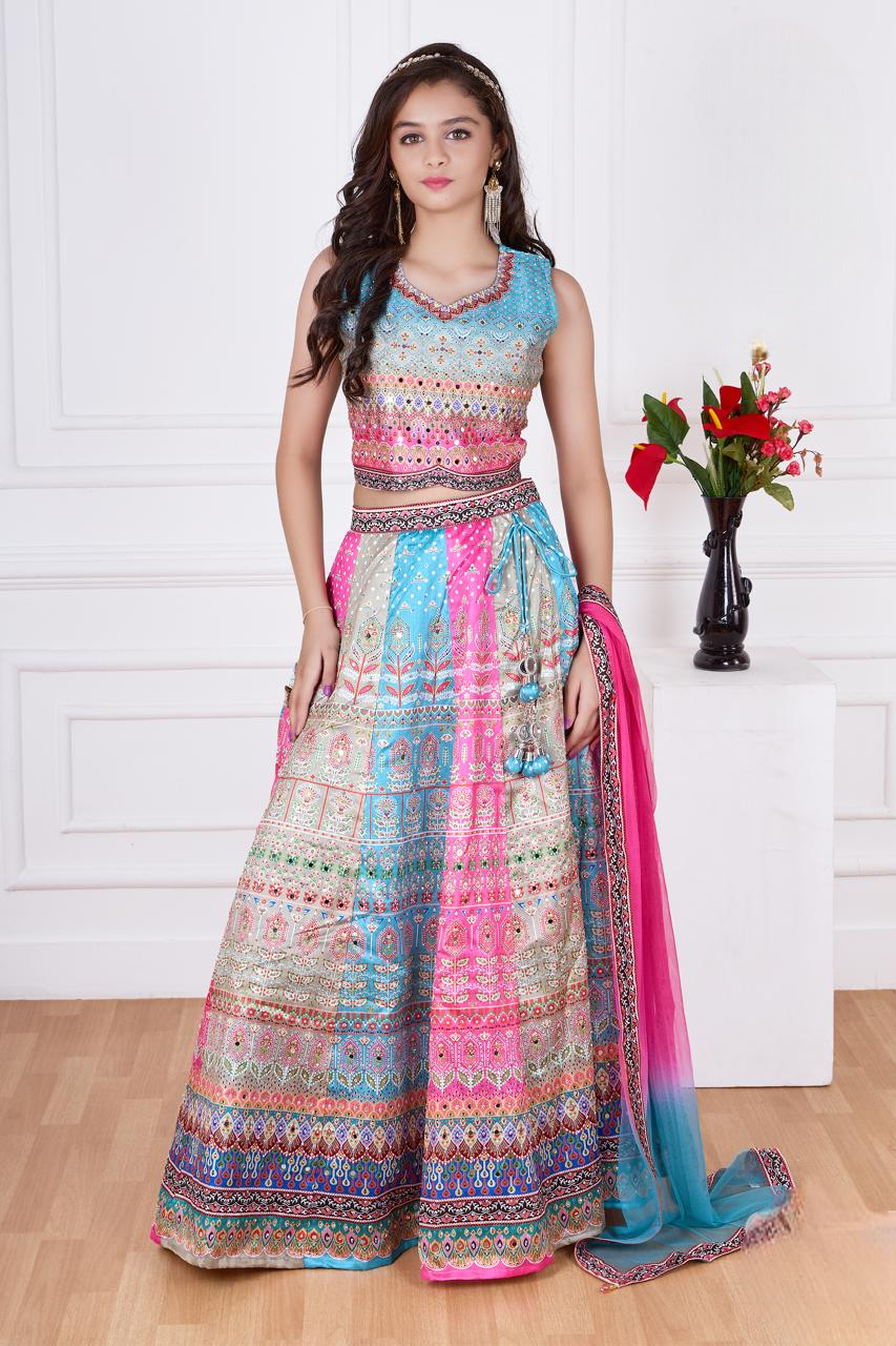 Girls Multi Color Ethnic Wear Choli Suit
