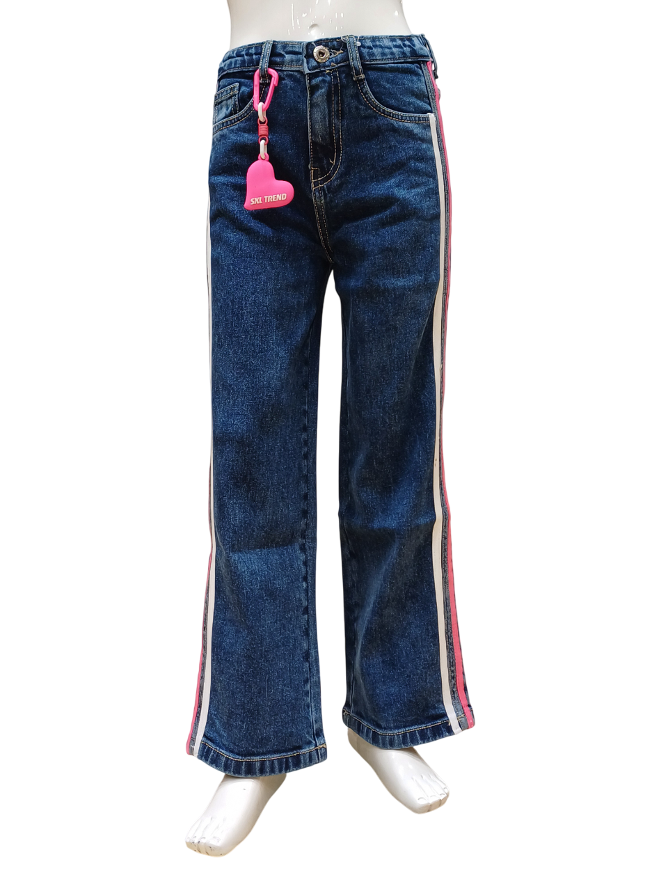 Girls Denim X Blue Fancy Jeans