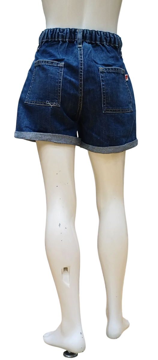 Girls Dark Blue  Denim Fancy Shorts