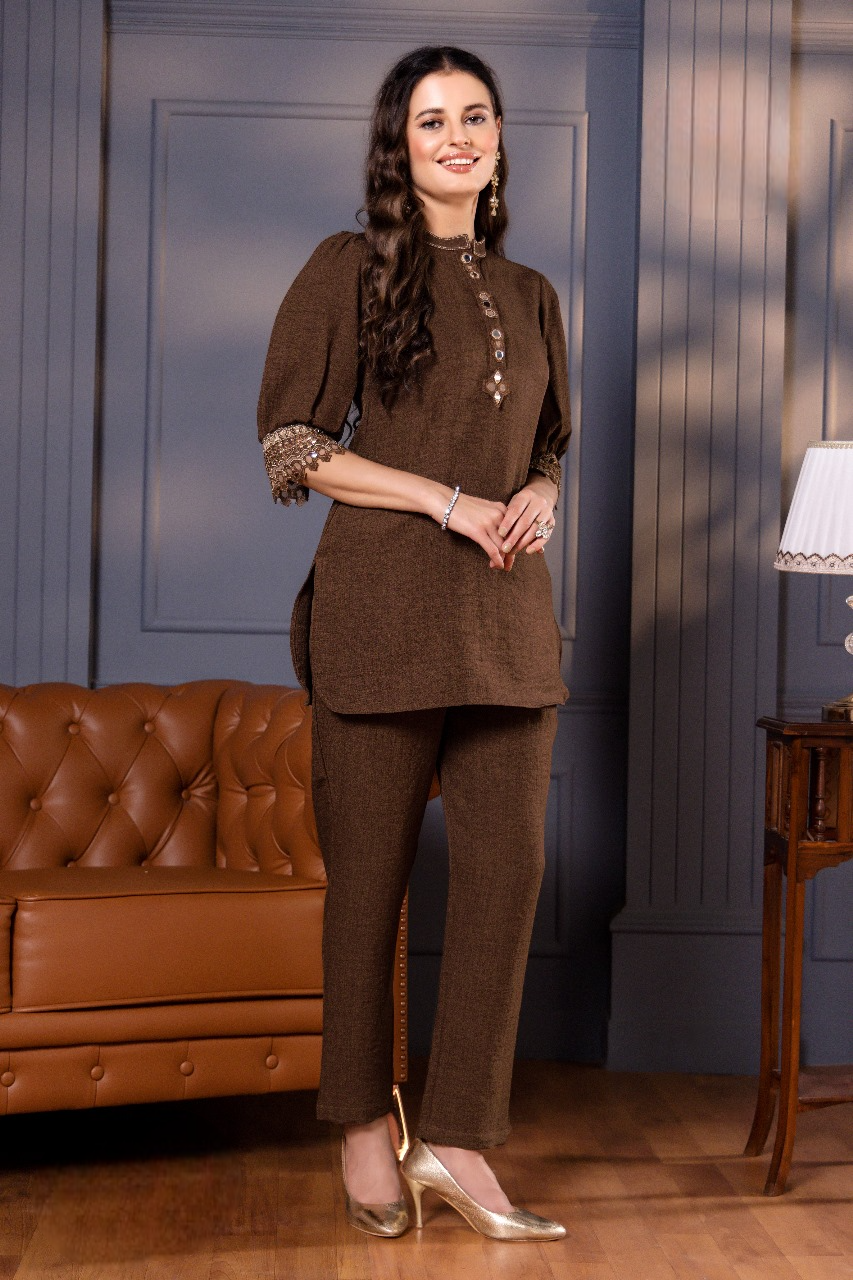 Women's Brown Stylish Co-Ordinates Set