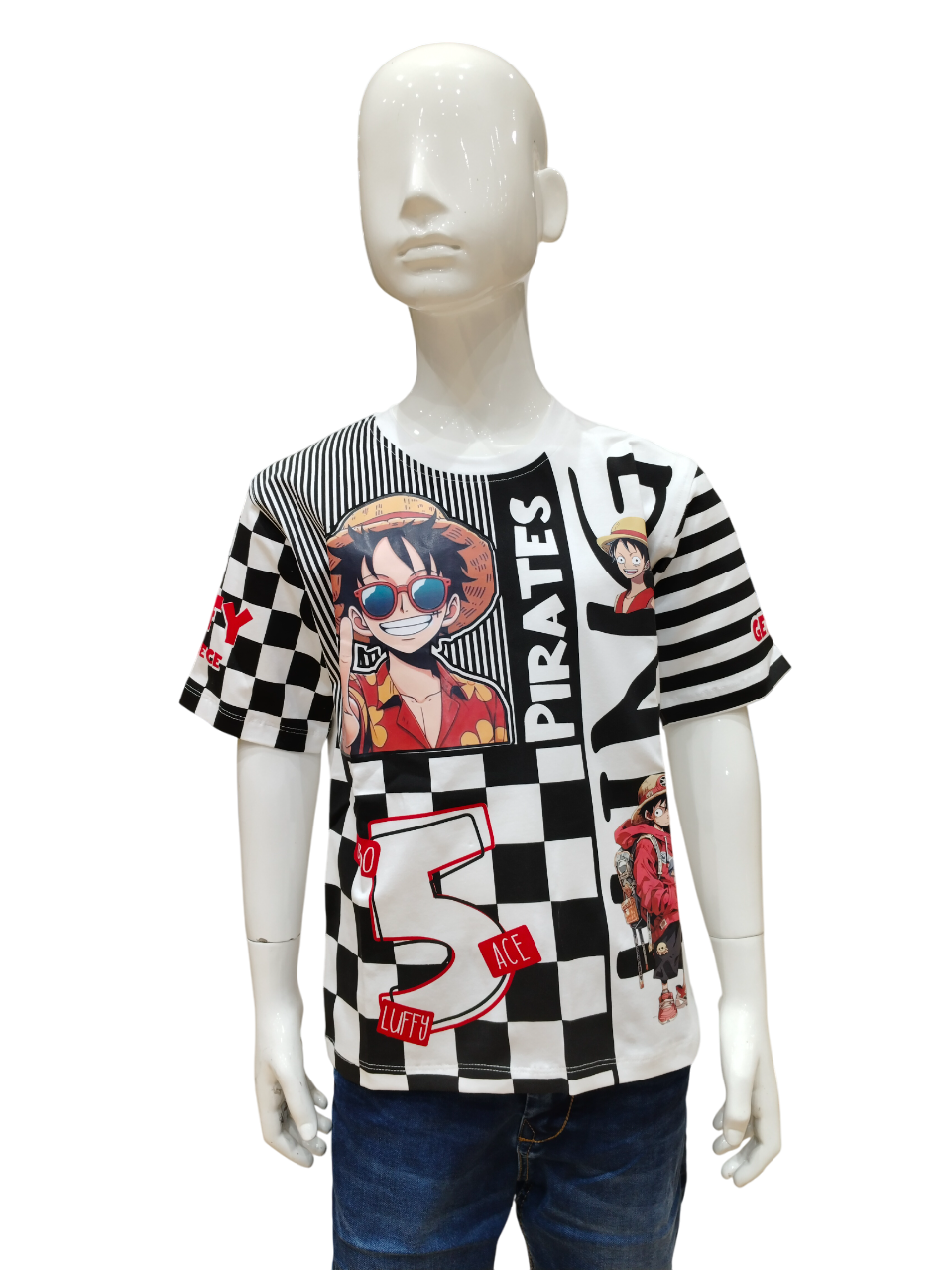 Boys White Half Sleeve Printed Fancy T-Shirt