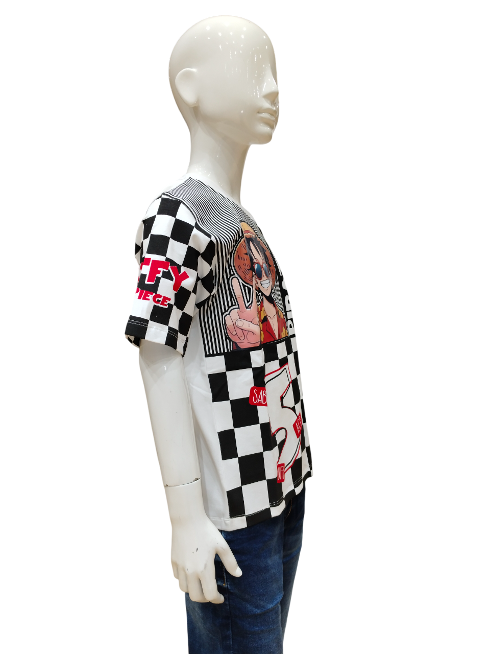 Boys White Half Sleeve Printed Fancy T-Shirt