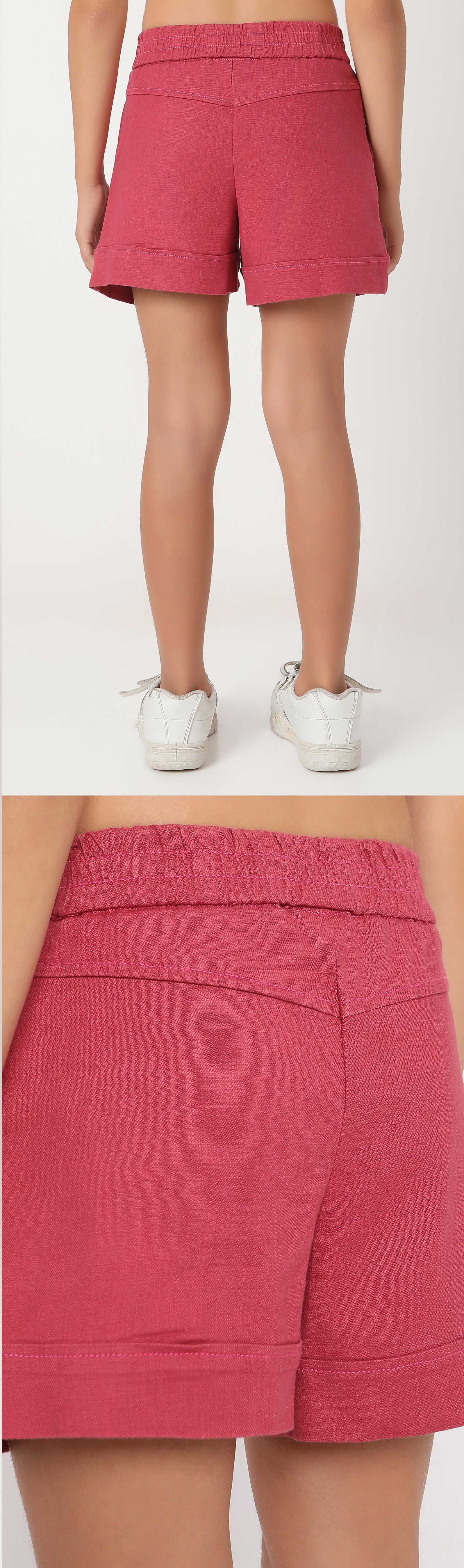 Girls Burgundy Fancy Shorts