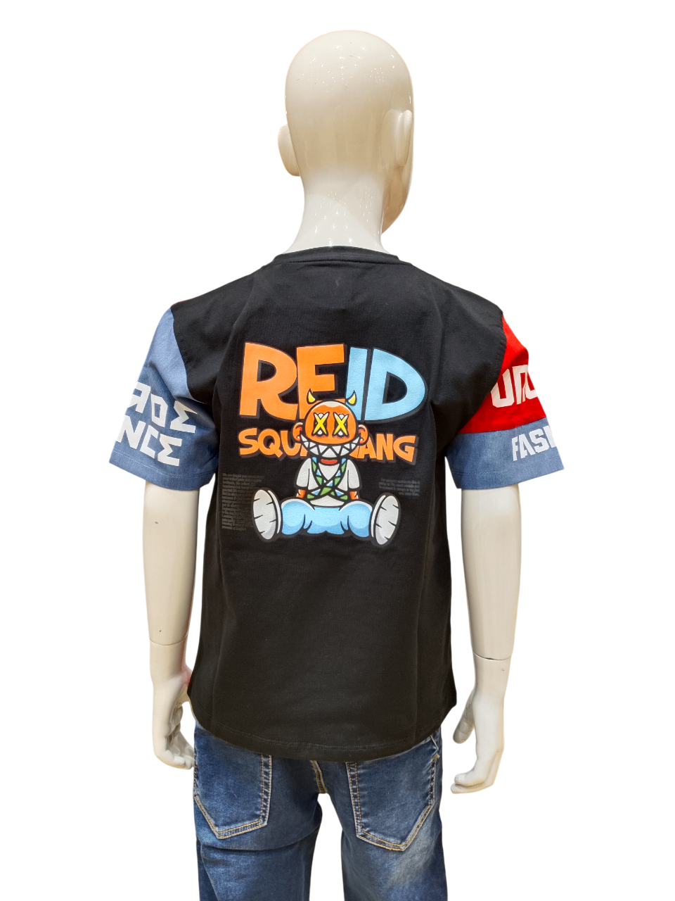 Boys Red Half Sleeve Printed Fancy T-Shirt