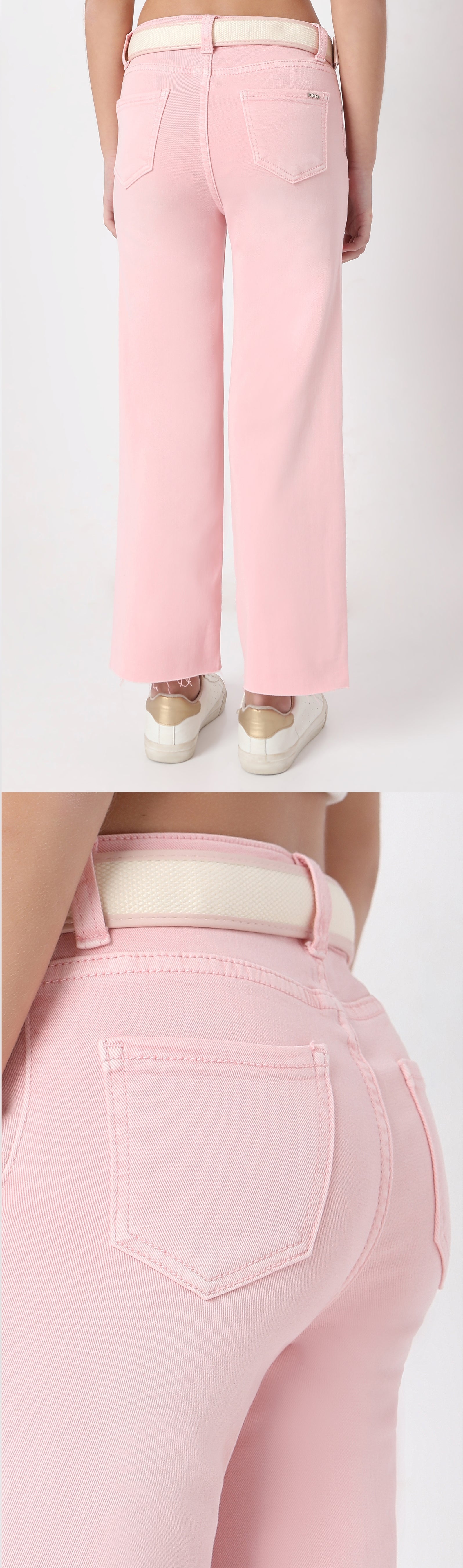 Girls Pink Fancy Denim Jeans
