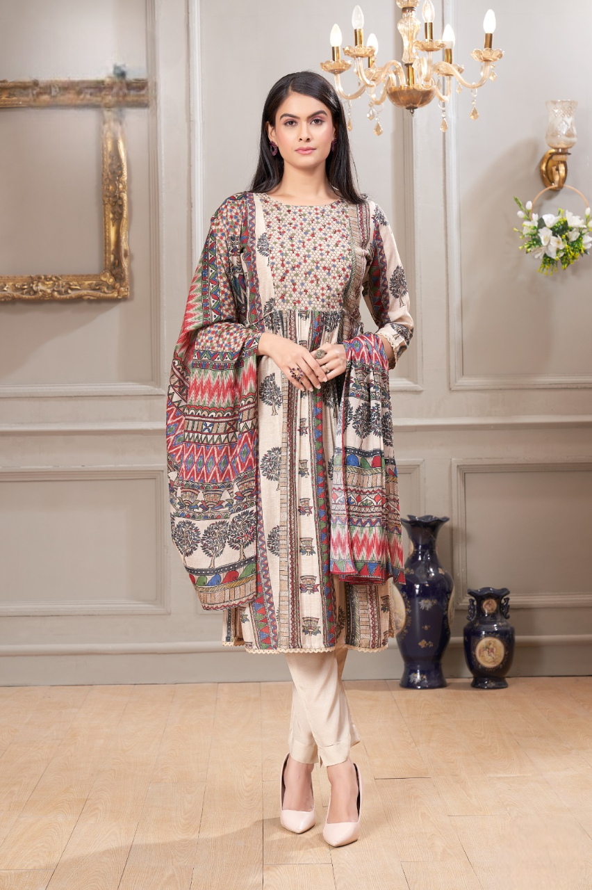 Women Stylish Printed Kurti Set With Printed Dupatta