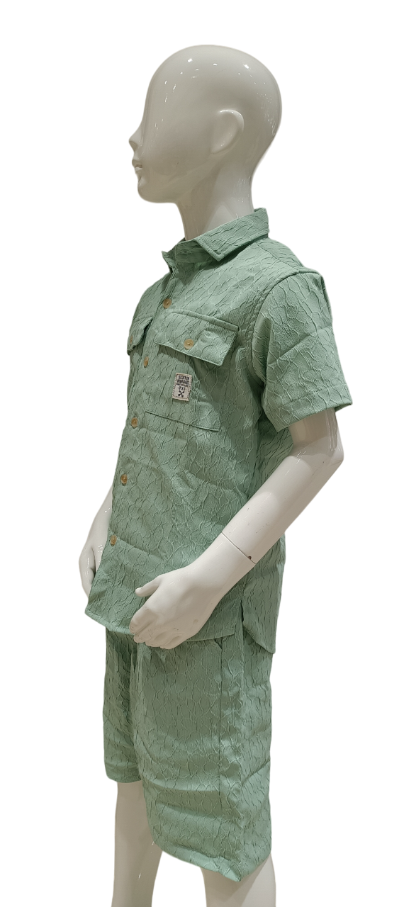 Boys Menta Half Sleeve Shirt With Shorts Co-Ord Set