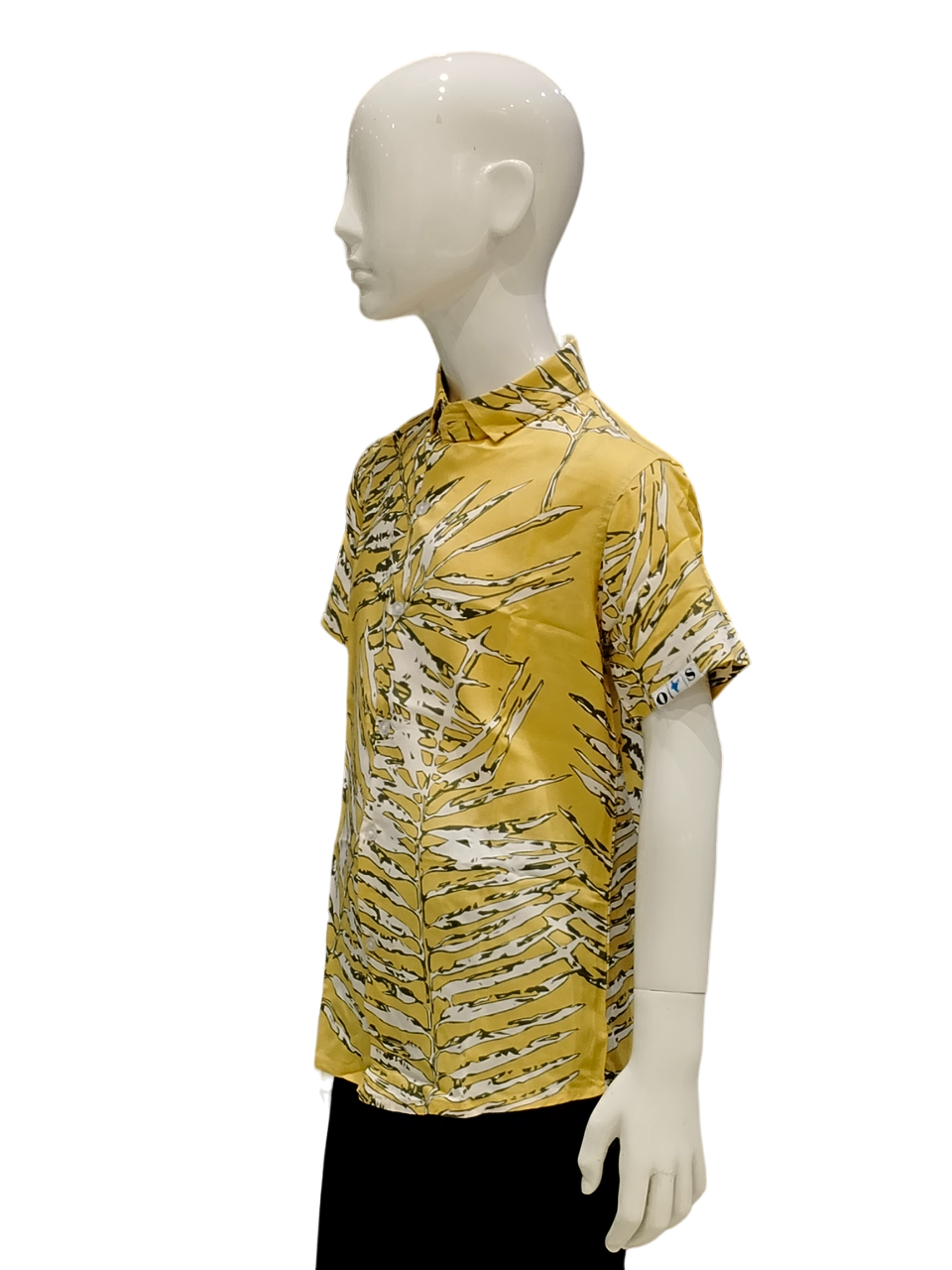 Boys Yellow Oro Printed Half Sleeve Fancy Shirt