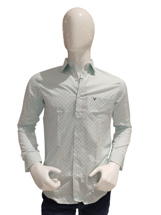 Allen Solly Men's Self Print Slim Fit Full Sleeve Cotton Casual Shirt