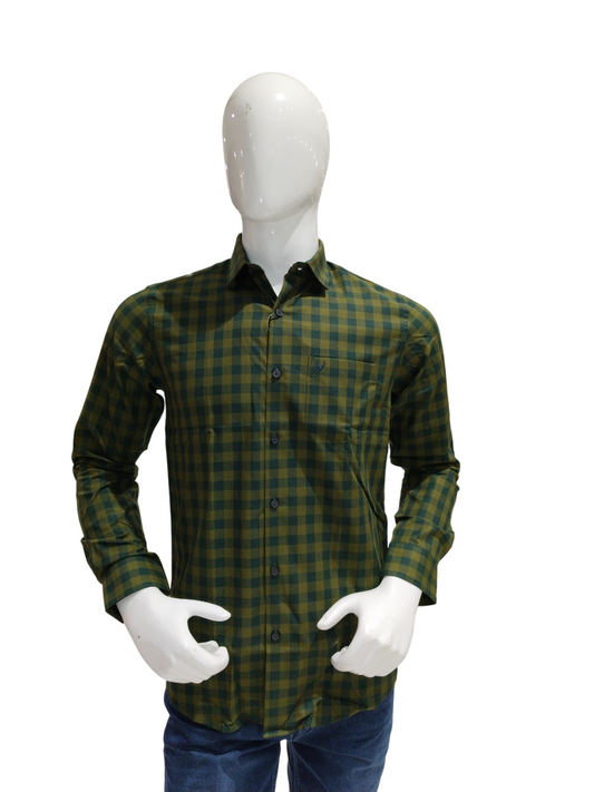Allen Solly Men's Checked Slim Fit Full Sleeve Cotton Casual Shirt