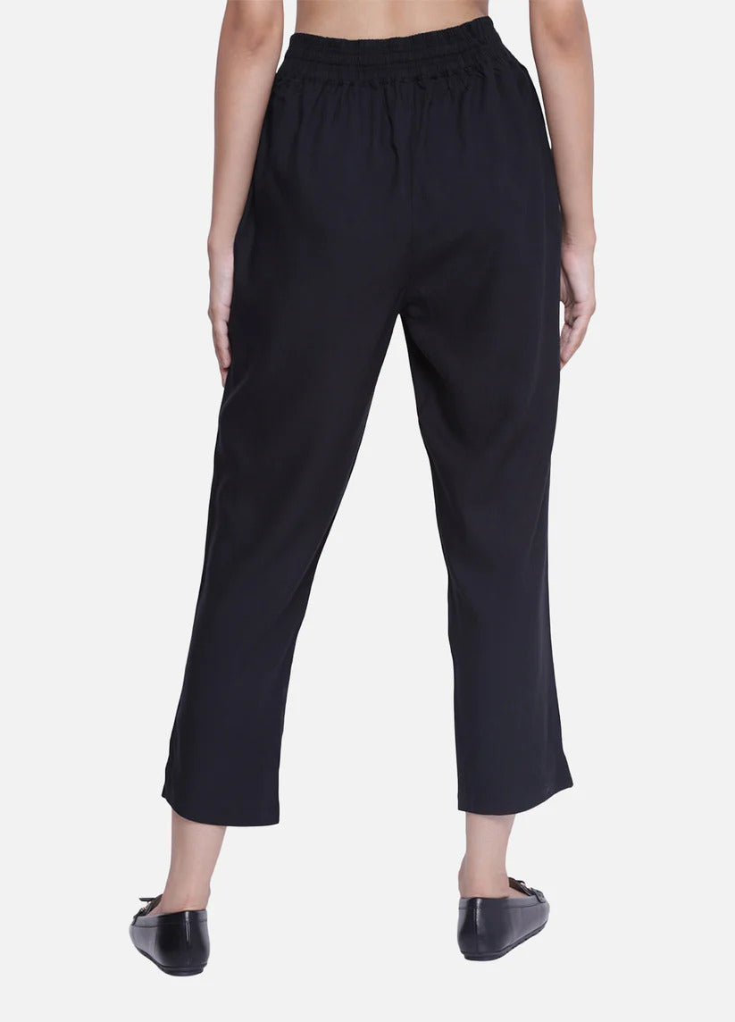 Women's Black Stylish Casual Travelling Pant