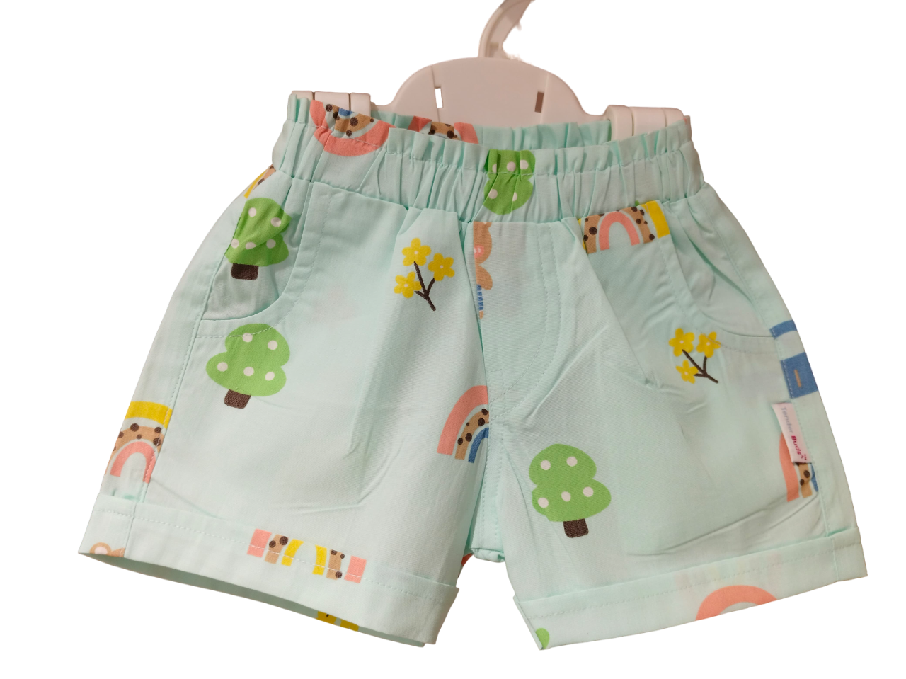 Baby Sea Green Printed Casual Shorts