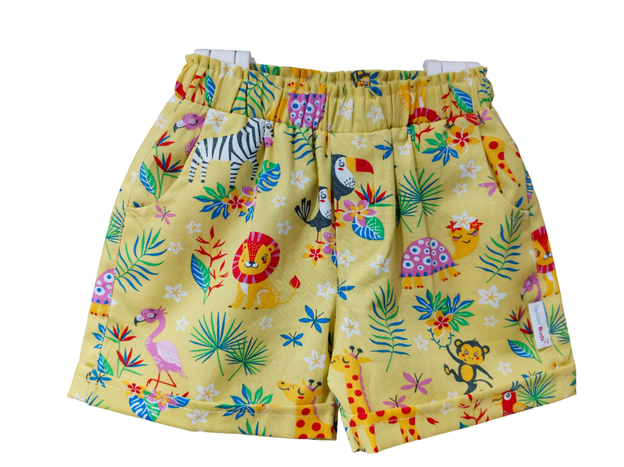 Baby Yellow Printed Casual Shorts