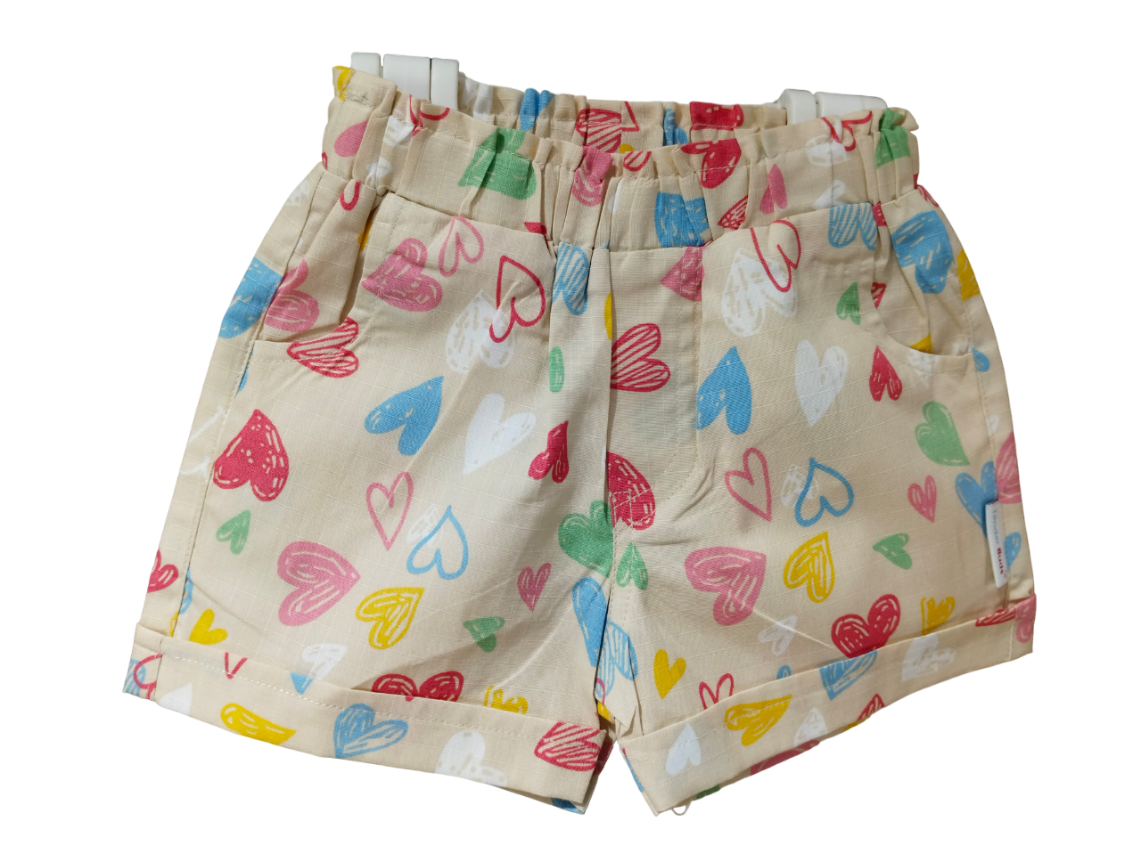 Baby Beige Printed Casual Shorts