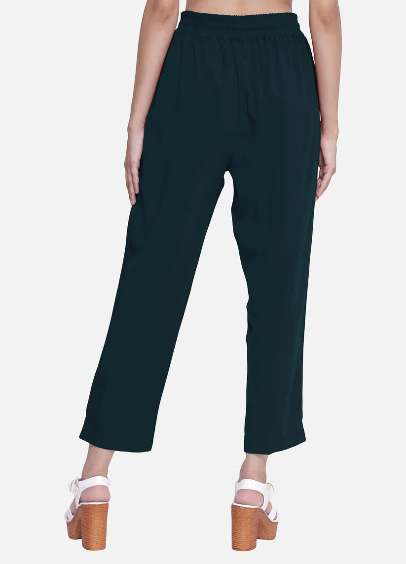 Women's Deep Teal Stylish Casual Travelling Pant