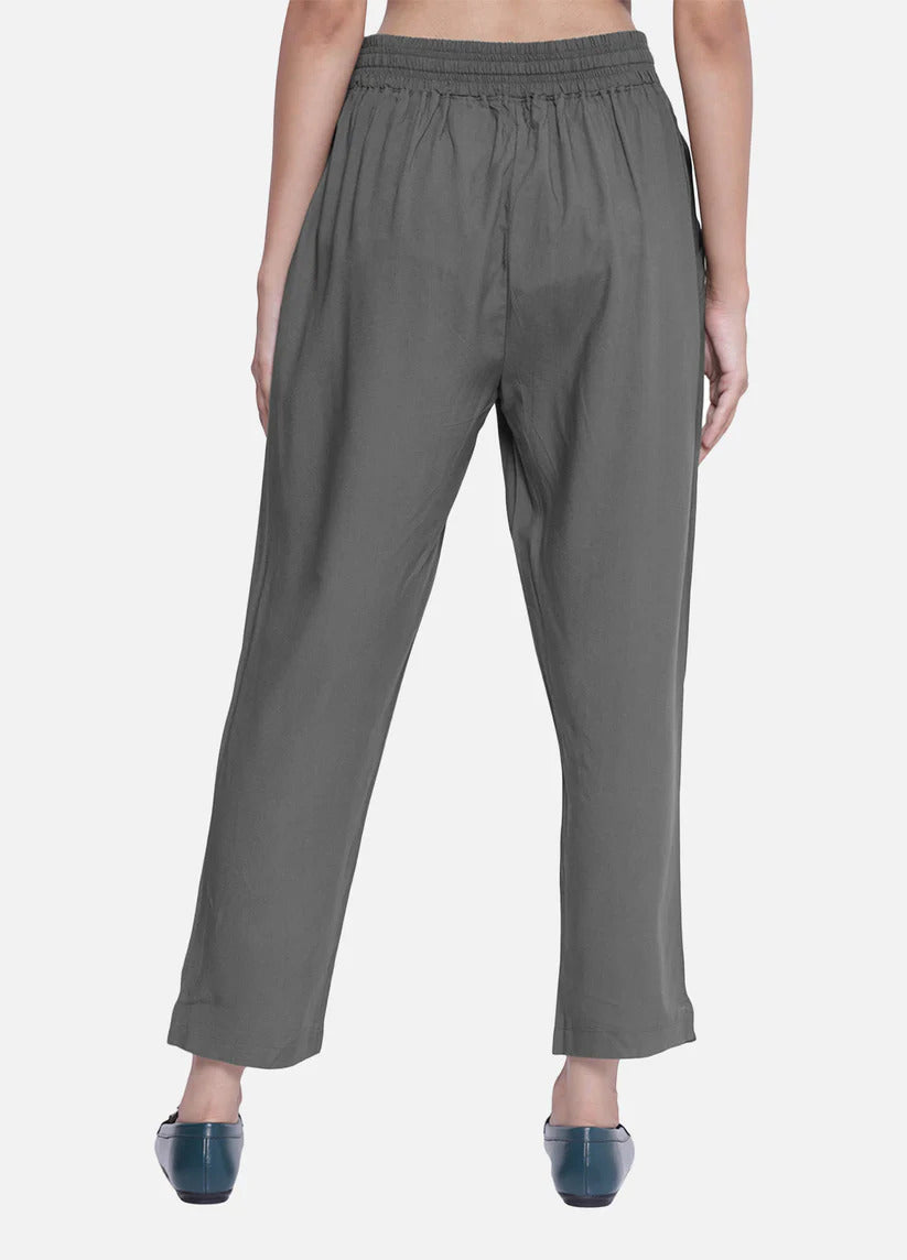 Women's Grey Stylish Casual Travelling Pant